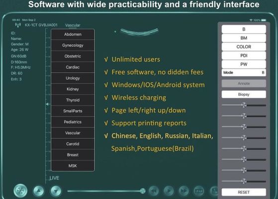 Dijital Kablosuz Elde Taşınabilir Ultrason Tarayıcı